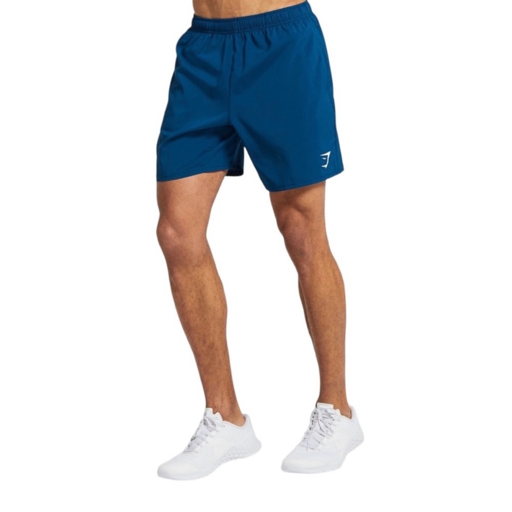 Gymshark Men's Arrival Zip Pocket Shorts 5" Inseam Petrol Blue Medium